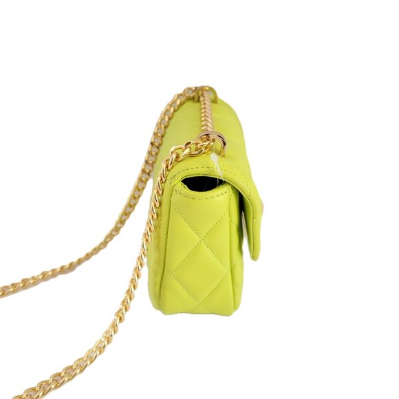 Kate Spade KJ956 Carey Smooth Quilted Micro Flap Crossbody Handbag Lime Slush - Picture 5 of 7